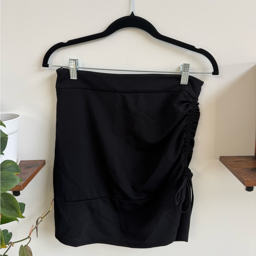 Black Ruched Skirt